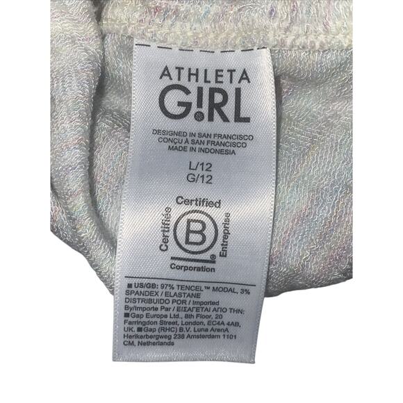 Athleta Girl Sweatshirt Large / 12 Rainbow Speckled Long Sleeve TENCEL Modal - Picture 8 of 9